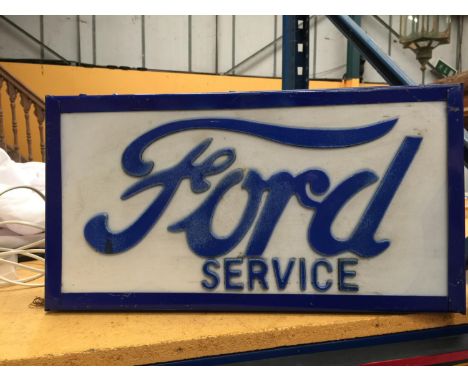 A FORD SERVICE ILLUMINATED LIGHT BOX SIGN 47CM X 25CM X 10CM 