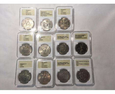 TWELVE COLLECTABLE AND COMMEMORATIVE COINS TO INCLUDE E II R 90TH BIRTHDAY ANNIVERSARY CANADA ONE ONCE FACSIMILE, ELIZABETH I