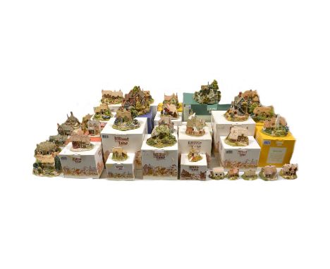 Thirty five Lilliput Lane, models, including - Tudor Court, Stocklebeck Mill, Wenlock Rise, The Good life, some boxed.Qty: 35