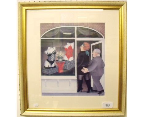 A Beryl Cook print 'Lingerie Shop' - 25 x 22cm