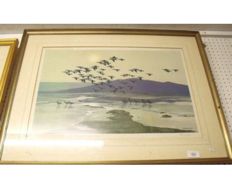 Peter Scott - signed limited edition print geese, published by Ackerman and Sons - 35 x 53cm