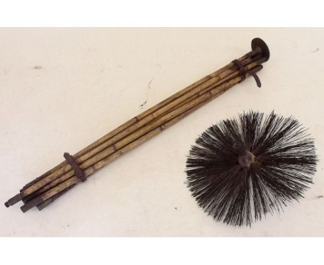 A Victorian bamboo set of chimney sweep brushes