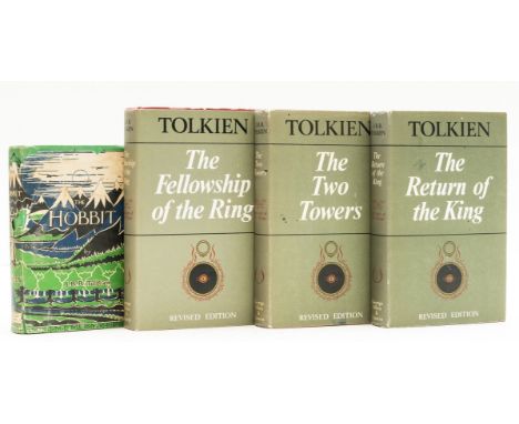 Tolkien (J.R.R.) The Hobbit, third edition, sixth impression, 4 colour plates, illustrations, ink ownership inscription to fr
