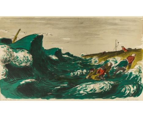 δ Ardizzone (Edward) The Wreck, lithograph printed in colours, 480 x 745 mm (18 7/8 x 29 1/4 in), under glass, minor surface 