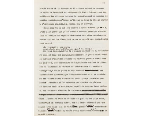 NO RESERVE Bonnefoy (Rene) "Roger Blondel". Cahiers de L'Homme-Eclair, 2 vol., typescript with corrections in the author's ha