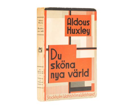 Huxley (Aldous) Du sköna nya värld [Brave New World], first Swedish edition, blind-stamp and small light damp-stain to foot o