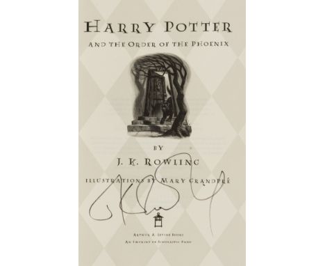 Rowling (J.K.) Harry Potter and the Order of the Phoenix, first American edition, signed by the author on title, original clo