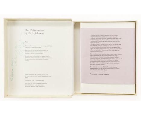 Johnson (B. S.) The Unfortunates, first edition, signed presentation inscription from the author to inside upper cover of box