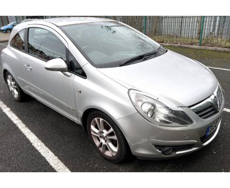 A VAUXHALL CORSA SX1 A/C 3 DOOR HATCHBACK, 1229cc petrol engine, silver coachwork, first registered 23/3/07, mileage 21,700, 