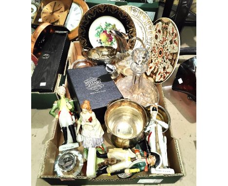 A decanter in the form of a Swan, Capo style soldiers, other ceramics etc 