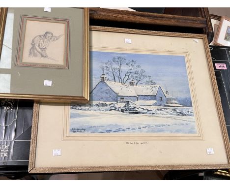John Armitage: Three watercolours 'Silver Birches', 'Old Sheep bridge - Ashford' and 'Below Grinwood' dated between 1950-52, 