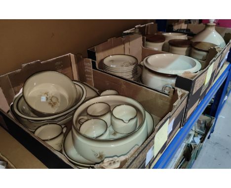 A large quantity of Denby "Memories" dinner/teaware and a table lamp 