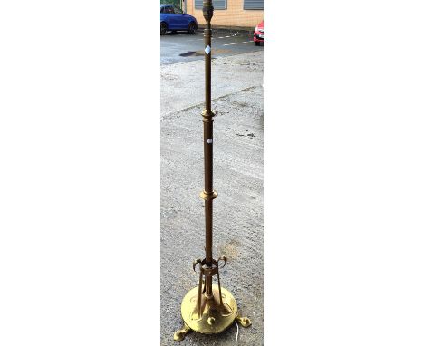 An Art Nouveau standard lamp with naturalistic base 