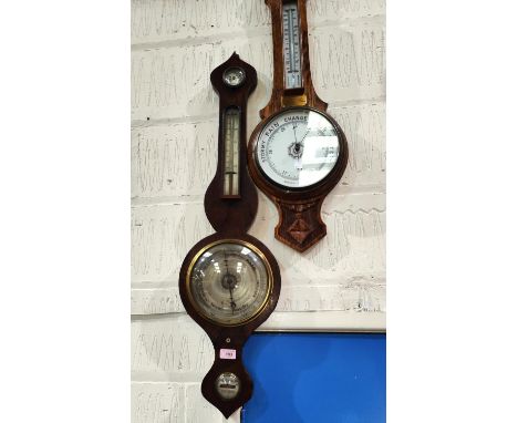 A 19th century mahogany cased barometer&nbsp; 