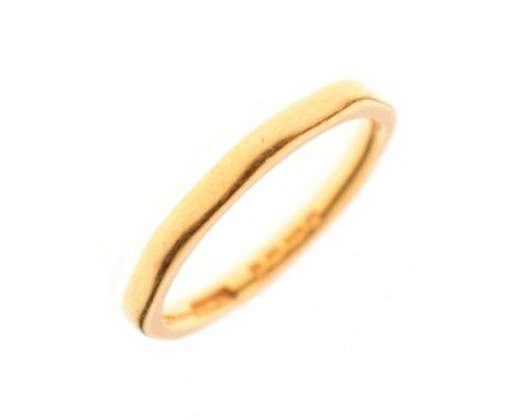 22ct gold octagonal shaped wedding band, size K½ approx, 3.2g approx