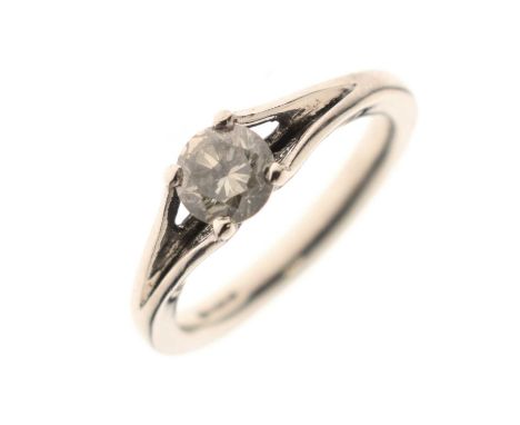 Diamond single stone platinum ring, size N approx, 6.4g gross approx, cased, and with an IGI certificate No. 462133367, stati