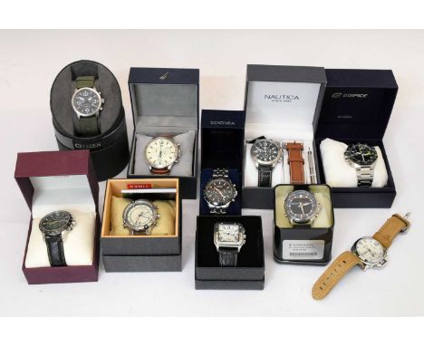Gentleman's Jaragar stainless steel auctomatic wristwatch, having a white guilloché dial with black Roman hour markers, three