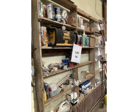 Sash clamps and contents of racking on wall.PLEASE NOTE: RACKING IS NOT INCLUDED. 