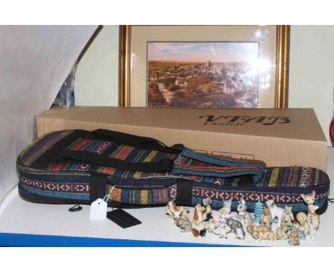 Collection of Wade Whimsies, VTAB ukulele boxed with canvas bag and framed print.