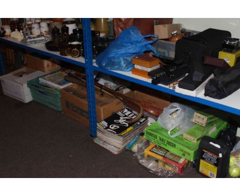 Assorted books, Subbuteo, walking canes, Diecast model cars.