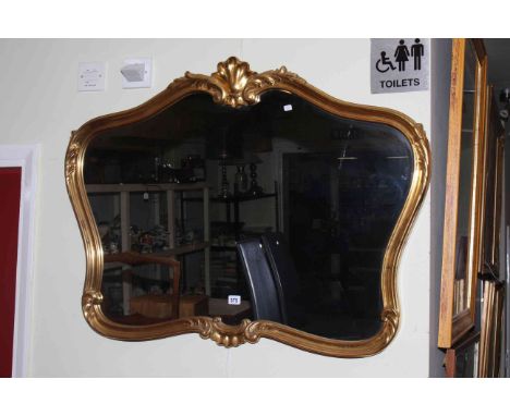 Continental gilt framed overmantel mirror.