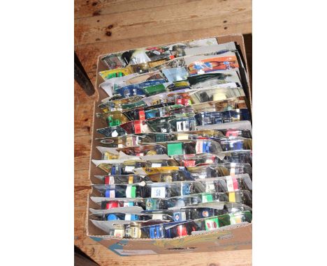 Box of model vehicles.