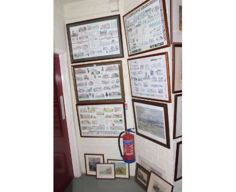 A.M. Alderson, five framed local prints, Lionel Edwards hunting print and six various prints (12).