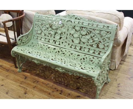 Coalbrookedale style cast garden bench, 130cm long.