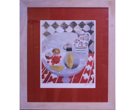 ^ Mary Fedden (British, 1915-2012) The Matisse Jug
signed Fedden and numbered 24/550 lower right, coloured print40 x 34cmQty: