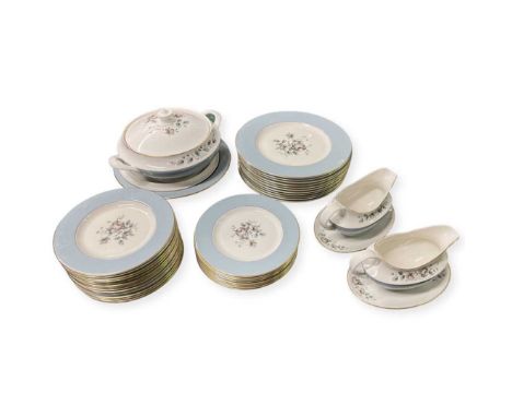 Quantity of Royal Worcester 'Rose Elegans' Dinner Wares. (38) To include 2 lidded vegetable dishes, 2 gravy jugs and saucers,