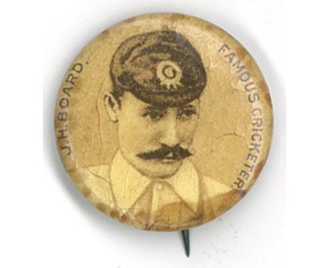 A.T.C., celluloid button, Cricketers, Board, 21mm dia., Cameo paper insert, stained, about G