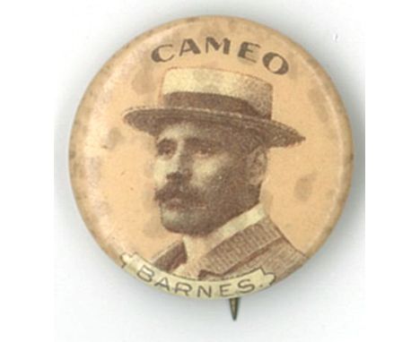 A.T.C., celluloid button, Cricketers, Barnes, 21mm dia., Cameo paper insert, slight staining, G