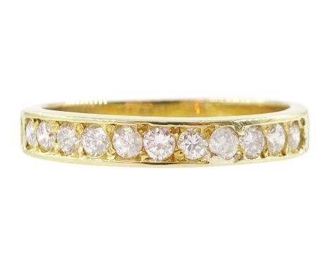 18ct gold round brilliant cut diamond half eternity ring, stamped, total diamond weight approx 0.33 caratCondition Report:App