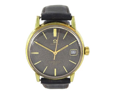Omega Seamaster 600 gentleman's stainless steel and gold-plated manual wind wristwatch, Ref. 136.011, Cal. 611, textured grey