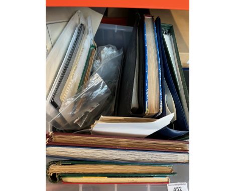A box of assorted stamp albums, GB, Commonwealth and World. 