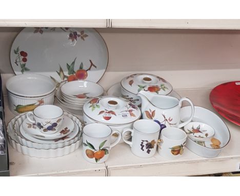 Royal Worcester ‘Evesham’ - 22 items including a large oval platter 32.5cm long, serving items etc. 