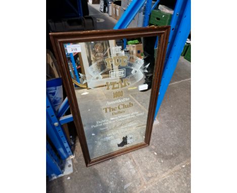 A Dublin area 'Pub of the Year' presentation mirror, award to 'The Club, Dalkey' on behalf of Black &amp; White Scotch Whisky