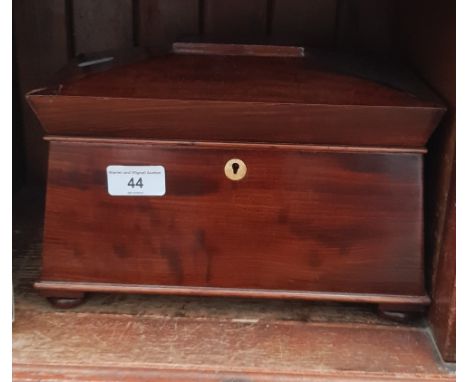 A mahogany double tea caddy 