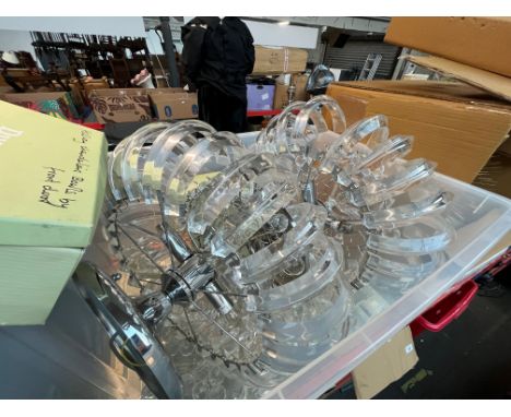 A pair of modern chandelier light fittings. 