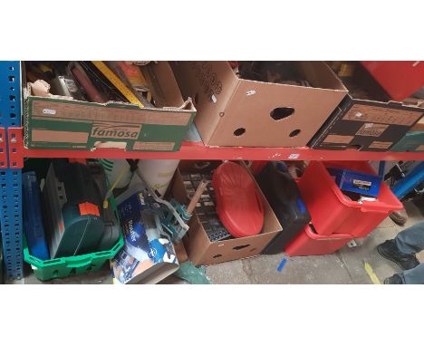 9 boxes of garage wares including tools, reciprocating saw, cabinet maker chisels, drill and bit sets, pliers, multidrawer me