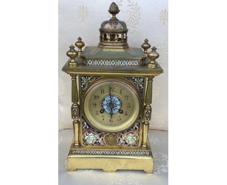 A 19th cent French mantle clock and similar French gilt style clock with associated garnishee parts&nbsp;