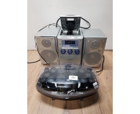 PHILIPS TRESEMME 16X THERMO HEATED HAIR ROLLER CURLERS SET PLUS BUSH CD PLAYER AND SPEAKERS