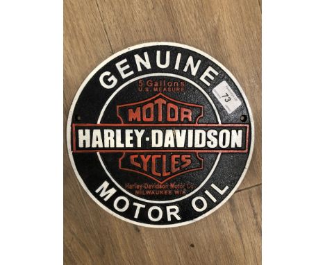 CAST METAL HARLEY DAVIDSON MOTOR OIL SIGN