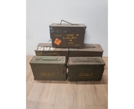 5 METAL AMMUNITION BOXES