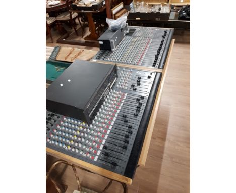 2 X ALLEN AND HEATH 24 CHANNEL ANALOG DESKS SC SERIES WITH ANALOG TO DIGITAL CABLES PLUS ALLEN AND HEATH RPS1 POWER SUPPLY AN