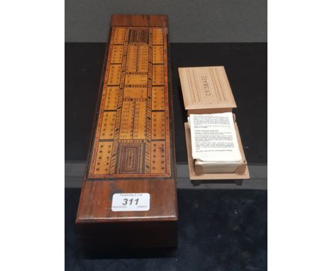 VICTORIAN CRIBBAGE GAME BOX  NA PLUS ONE OTHER