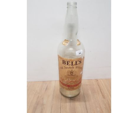 VINTAGE BELLS SCOTCH WHISKY BOTTLE WITH MOULDED SCOTCH BELLS WHISKY ON THE BACK