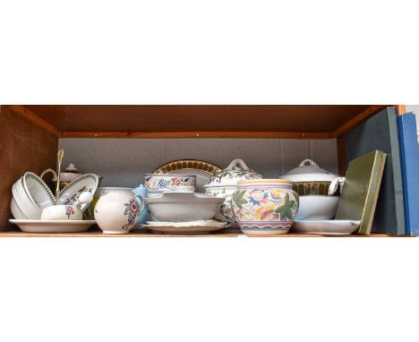 A Spode Marble Arch Pattern, Coffee Pot, Tureen and Serving Dish, together with a quantity of Portmerion Botanic Garden and v