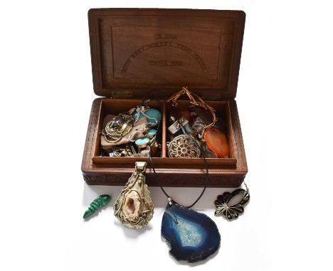 A Quantity of Jewellery, including quartz and enamel pendants; together with Two Expanding Watch Bracelets, stamped '9CT'Watc