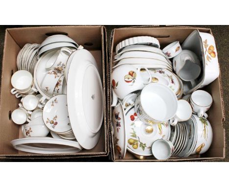 Royal Worcester Evesham Pattern Dinnerwares; together with another similar service by the same factory (two boxes)